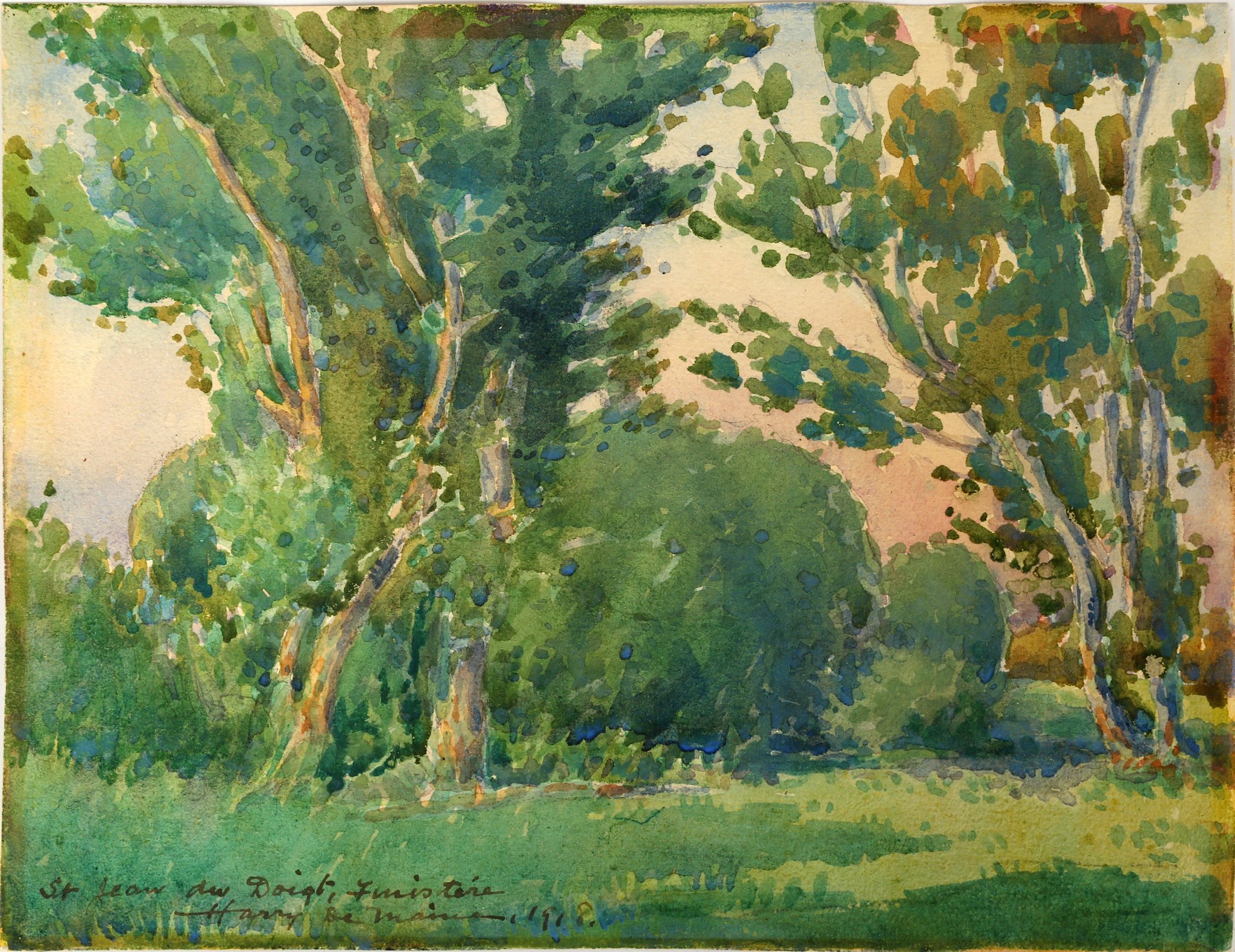 Harry DeMaine (1880-1952), Three fine French watercolour landscape studies circa 1918. Inscribed and - Image 3 of 7