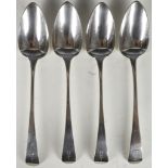 4 George III hallmarked silver table / serving spoons by Bateman family, London 1803 (4)