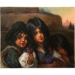 Circle of Mikhail Scotti (Russian; 1812-1861), 'The Gypsy Children', oil on canvas, portrait of