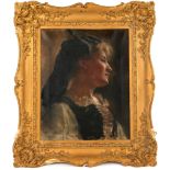 Follower of William-Adolphe Bouguereau (French; 1825-1905), ‘Portrait of a Lady’, with headers and