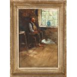 Jozef Israëls (Dutch; 1824-1911), 'Man Sitting by a Window', watercolour, signed lower right. In a