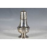 A James Dixon and Sons, Hull, marked silver, sugar shaker, with pierced domed top, shouldered