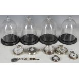 Six pocket watches, comprising H.M.S. Half Hunter, Elin, 19th century H.M.S. open face, .800