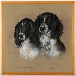 Marjory Cox (1915-2003), 'Swallow and Simeon', A fine pastel portrait of two springer spaniels -