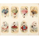 Eight Kronheim & Co Baxter prints of dancers on one sheet: ‘The Rose Dance’ (B. T. No. 320); ‘The