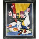 After Samuel Peploe, 'Still Life Roses', oil on board, bears signature lower right, and dated