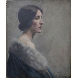 English, Camden Town School??, oil on canvas portrait believed to be Virginia Wolf and another