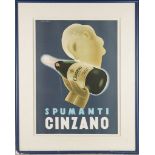 Nico Edel, a framed Cinzano poster, and three other oils including a Russian depiction of a fairy