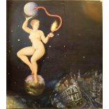 WTHDRAWN !!!!Suzanne Treister b.1958, 'Venus and the Revolution - Outer Space', oil on canvas,