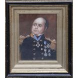 Follower of Thomas Henry Maguire, an oil painting on board portrait of Rear-Admiral Sir John