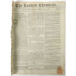 CRIME AND PUNISHMENT - THE TRIAL OF RICHARD PATCH Edition of the London Chronicle for April 5-8 1806