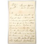 [WATERLOO]  interesting autograph letter signed (a retained copy)by Bridges Taylor, HM Consul to