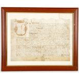 Cheshire 1691 fine indenture on a single leaf of vellum dated 1691  being a bargain and sale for