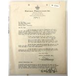 CINEMA – AUTOGRAPH BOB HOPE original typewritten contract dated December 13th 1941 on the letter