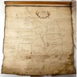 PLANS  MANUSCRIPT ESTATE 18th c A Map of the Estate of Mr William Bent in the Lordship of Gillmorton