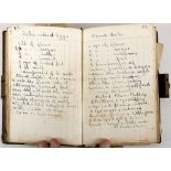 MS RECIPE BOOK c19thc recipe book containing a large qty of culinary recipes on indexed pages,