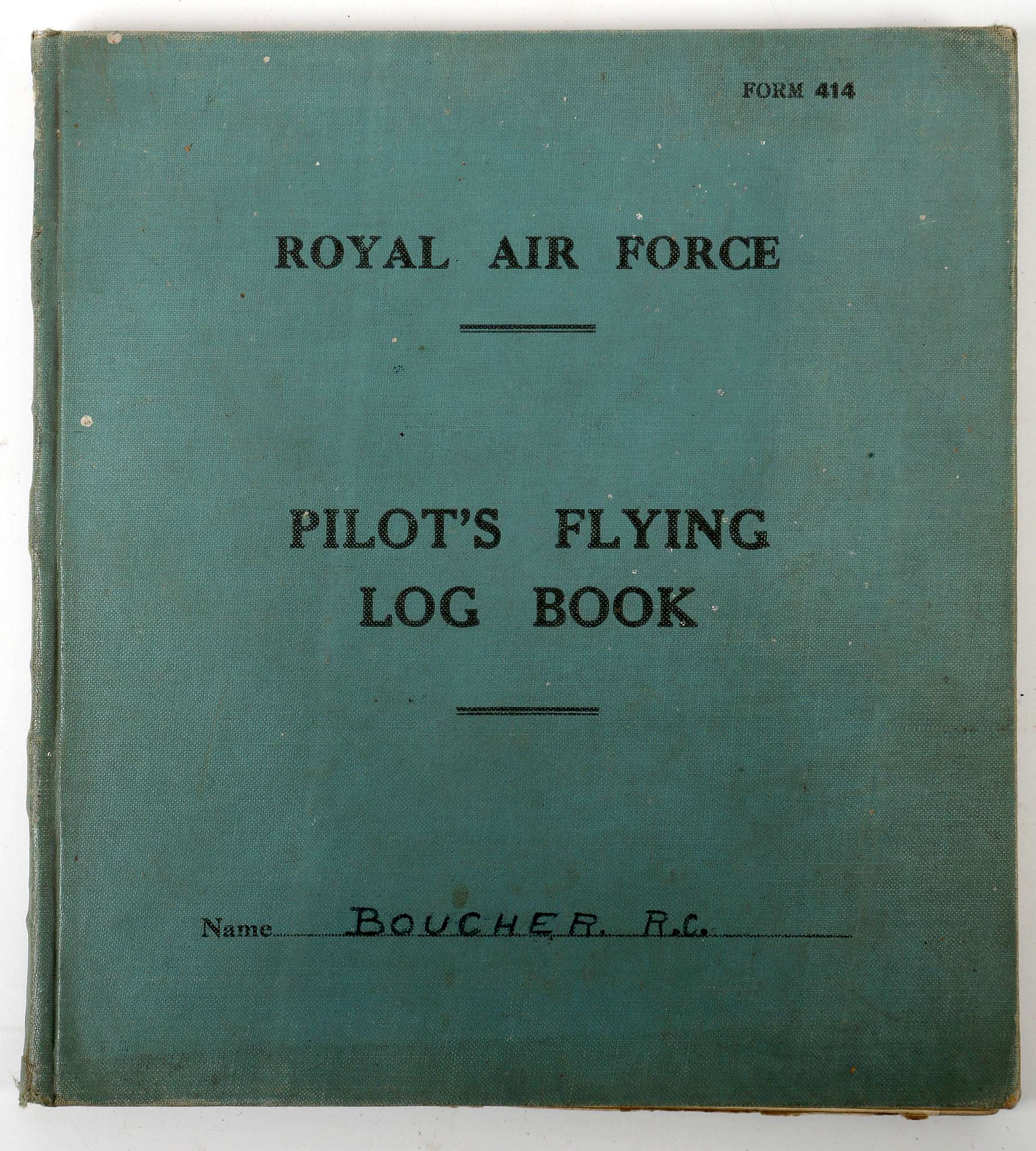 WWII – SPITFIRE LOG an original log of pilot R C Boucher 1942/3 covering his period of training both