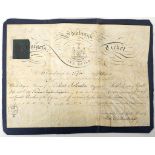 EDINBURGH BURGESS TICKET document on vellum dated August 5th 1817 being a Burgess Ticket for