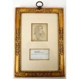 CHARLES DICKENS. Part of an autographed letter with a few words in his hand, mounted framed and
