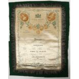 OPERA – SILK PROGRAMME 1897 – QUEEN VICTORIA’S DIAMOND JUBILEE  fine silk programme for the State