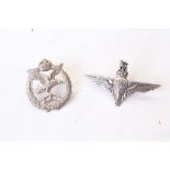 British Army military cap badges;  Parachute Regiment & Army Air Corps King's Crown (2)