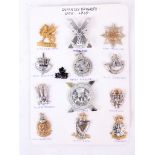 BRITISH ARMY MILITARY CAP BADGES;