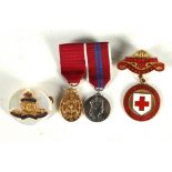 British Red Cross badge and miniature medals for Most Honourable Order of The Bath (K.C.B.) and QEII