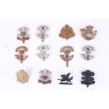 British Army military cap badges; Mixed inc. The Welch, The Welsh, Princess Alexandra Light Infantry