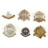 British Army military cap badges; Bedfordshire & Herefordshire cap badges (6)