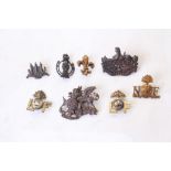 British Army military cap badges;  Bronze Officer's badges inc; Royal Armoured Corps, Kings Own