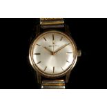 A gents gold plated Zenith dress watch, with satin