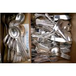A miscellaneous collection of flatware and cutlery to include knives, forks, spoons, fish knives and