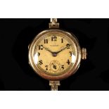 A vintage 14ct gold, cased Moeris wristwatch, with