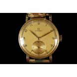 A gents vintage 9ct gold cased Omega dress watch,