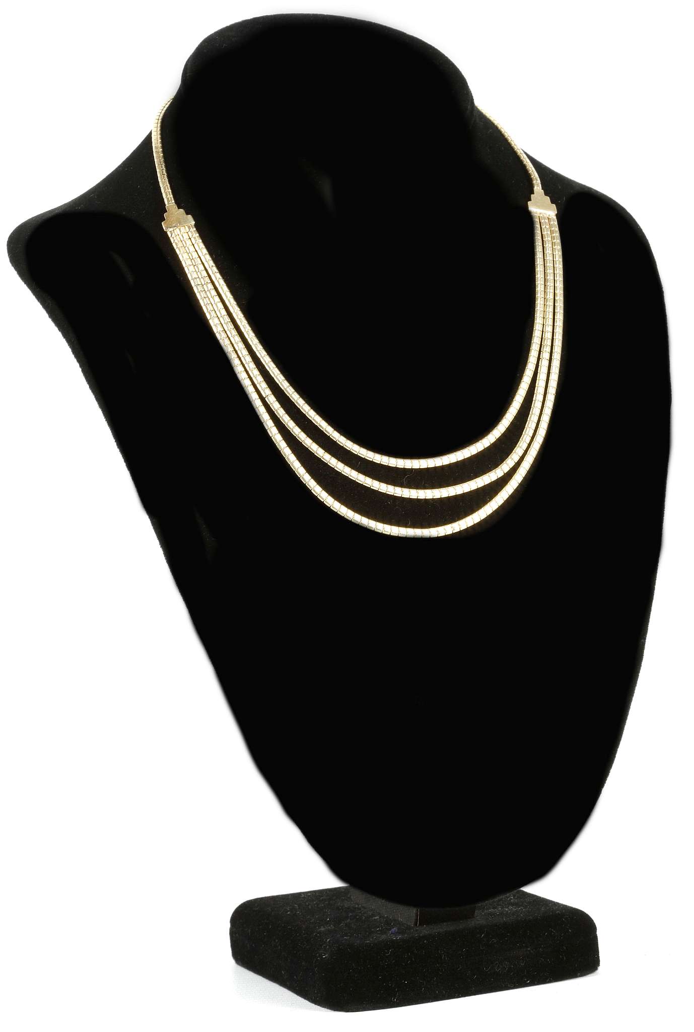 A 14k articulated necklace, with textured finish a - Image 2 of 3