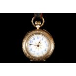 A late 19th century 9ct gold cased fob watch, with