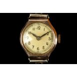 A ladies vintage 9ct gold cased wristwatch with Sw