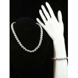 A Tiffany & Co. .925 silver bead necklace and matc