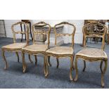 A set of 4 late 19th century French salon chairs,