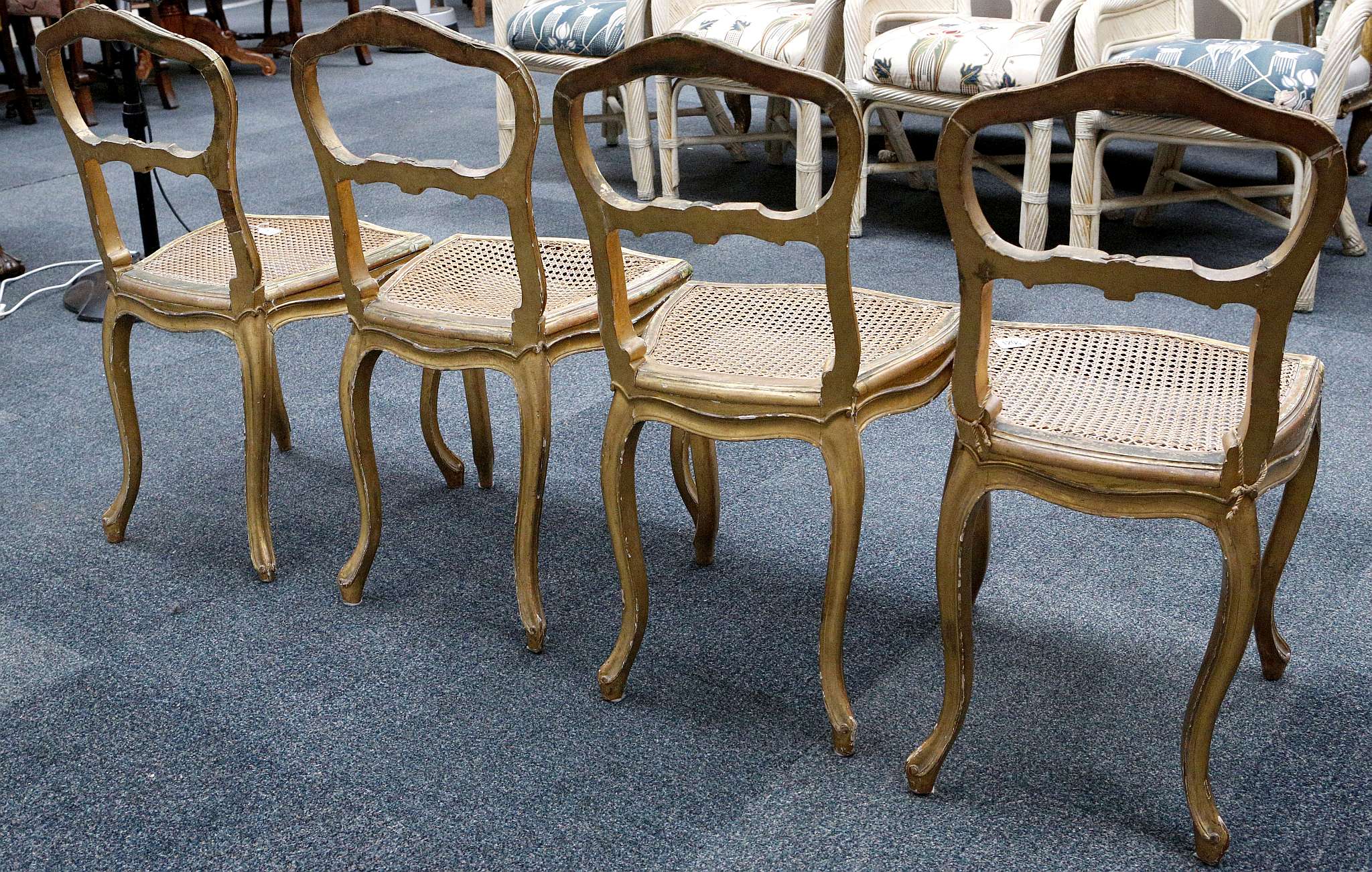 A set of 4 late 19th century French salon chairs, - Image 2 of 4