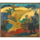 Lucy Ross, 20th century British, 'Portuguese Landscape', oil on canvas, signed lower left and