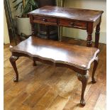 A William IV flame mahogany two drawer side table,
