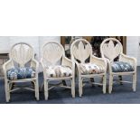 A set of four contemporary chairs, twist frame, le