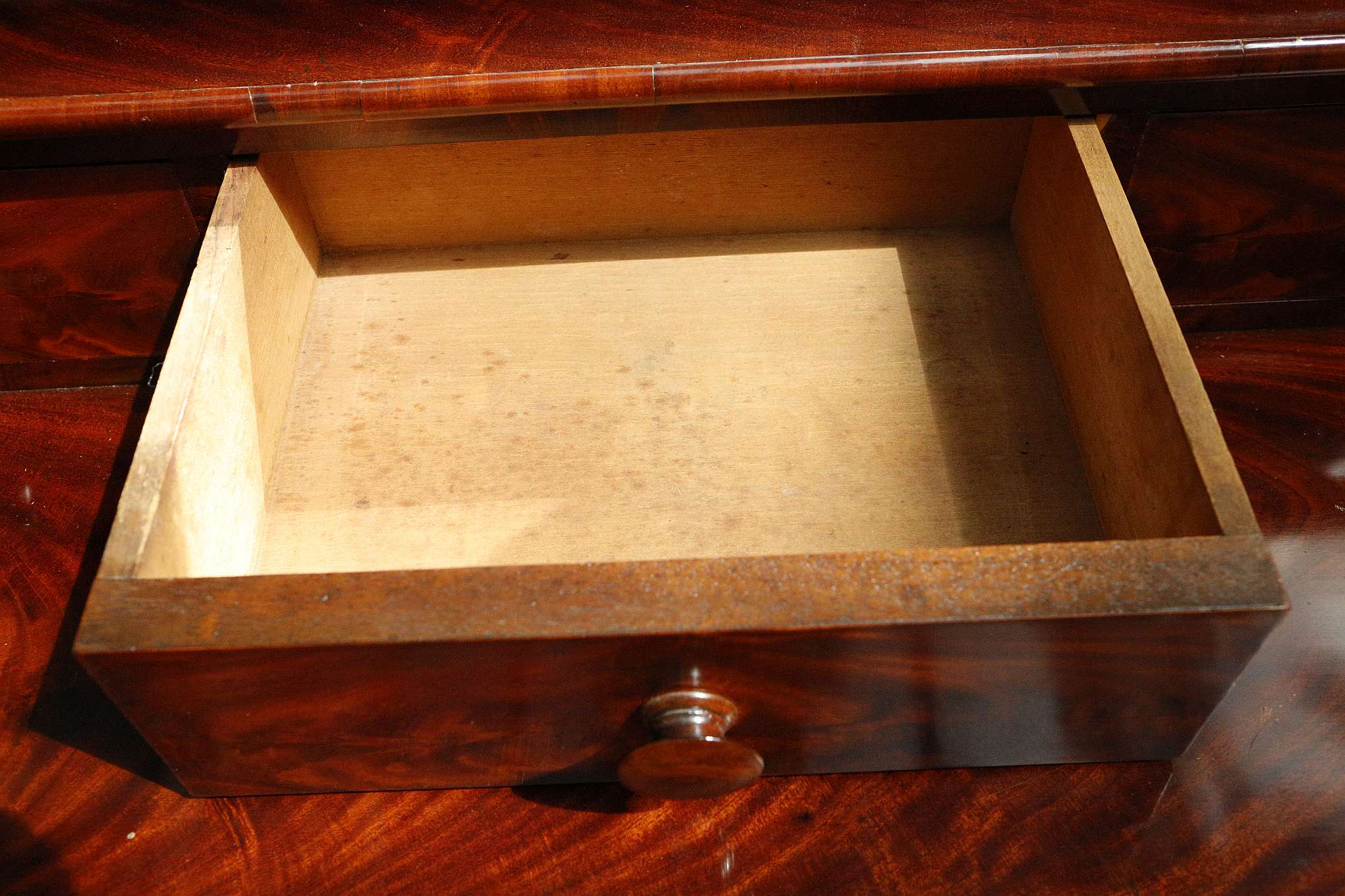 A 19th century French mahogany dressing chest, with articulated mirror over three drawers on - Image 7 of 7