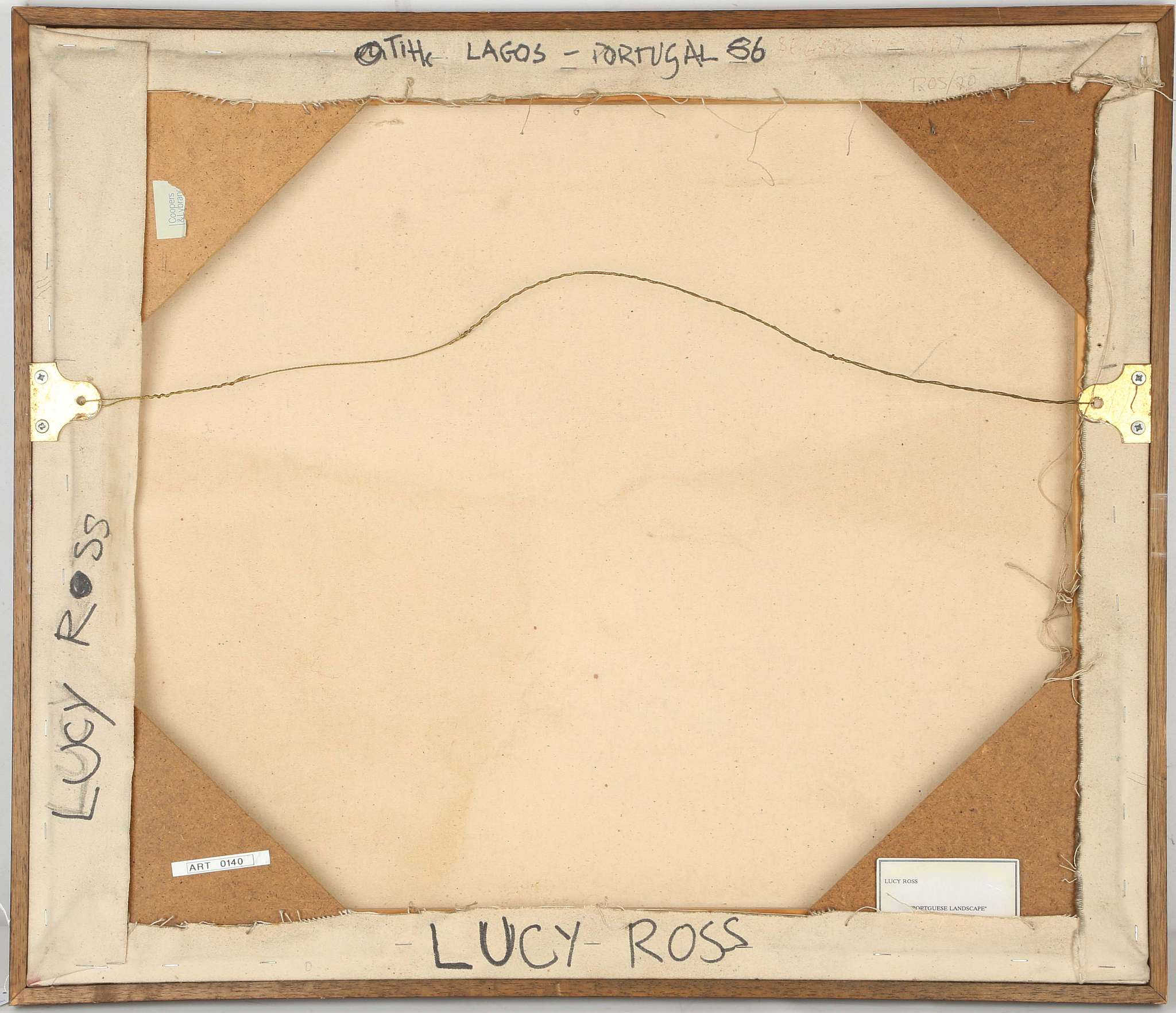 Lucy Ross, 20th century British, 'Portuguese Landscape', oil on canvas, signed lower left and - Image 5 of 5