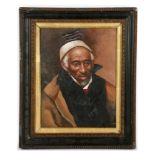 Oil on board, a Hogarth framed portrait of a well dressed gentleman, 22 x 17.5cm