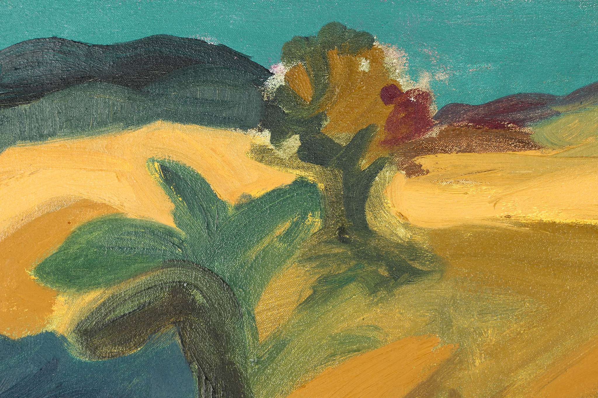 Lucy Ross, 20th century British, 'Portuguese Landscape', oil on canvas, signed lower left and - Image 2 of 5