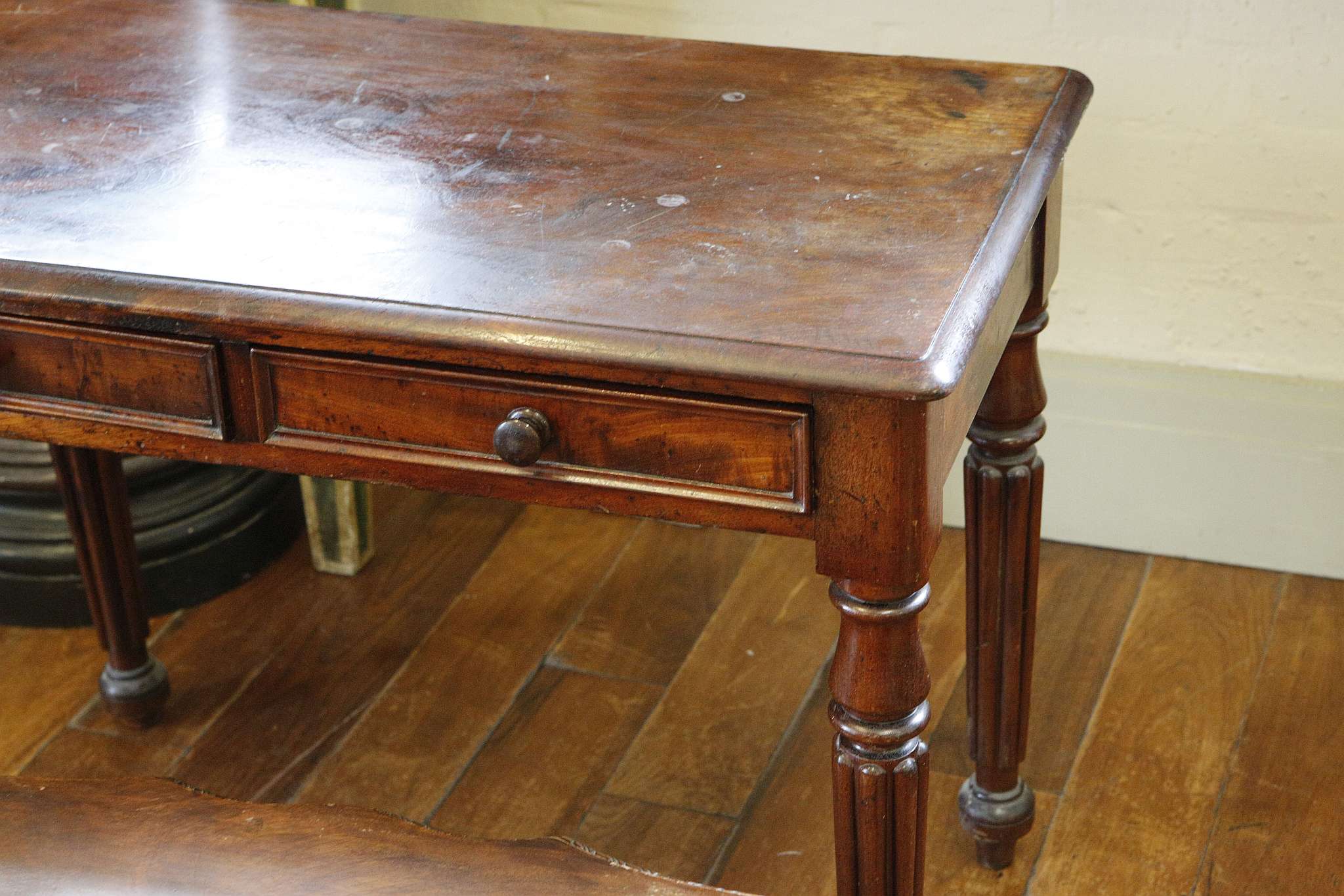 A William IV flame mahogany two drawer side table, - Image 3 of 3