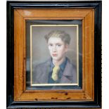 An oil painting portrait of Welsh poet Dylan Thomas, 23 x 18cm