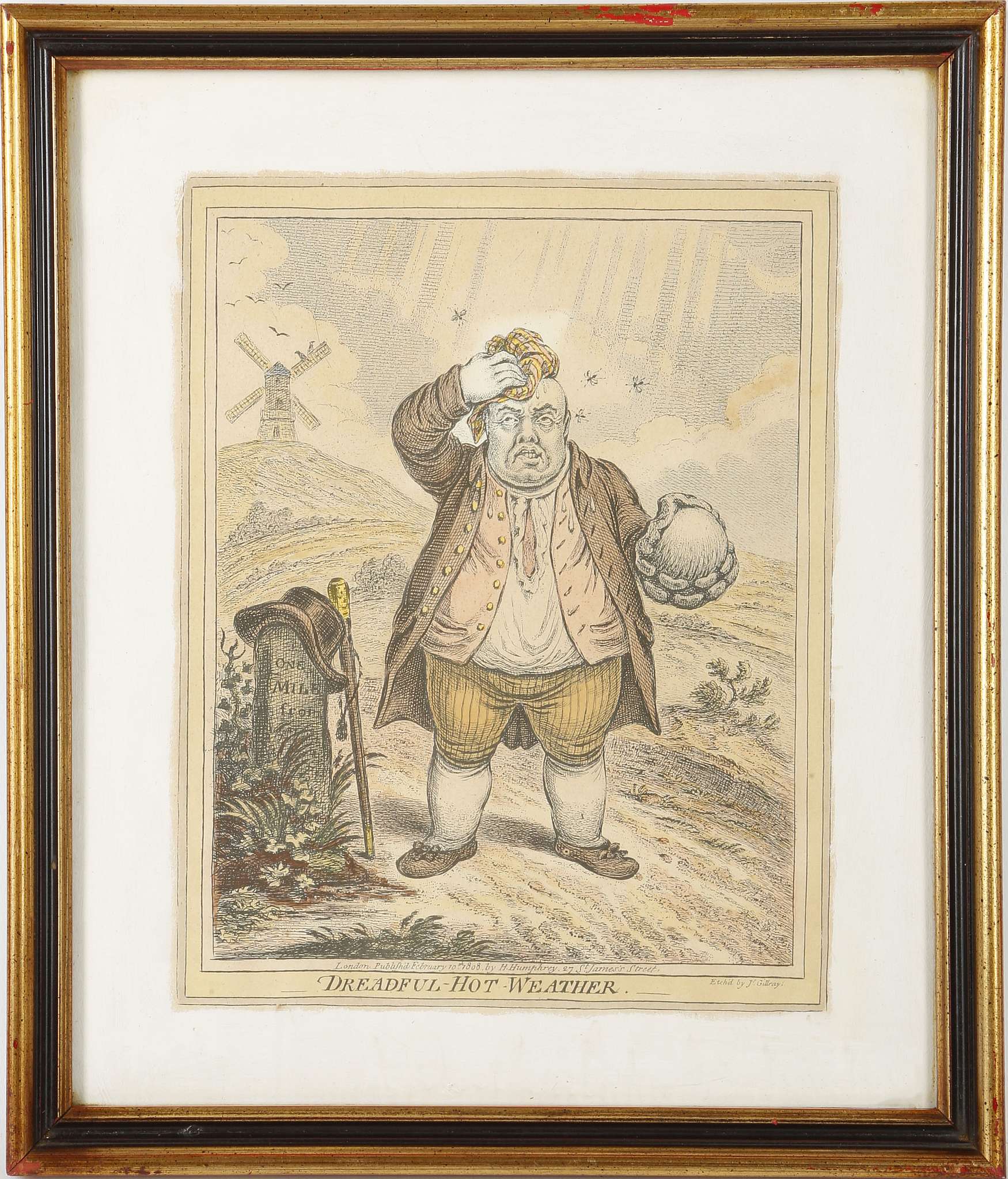 J. Gillray, three early 19th century caricature etchings; 'Fine Bracing Weather', 'Sad Sloppy - Image 5 of 6
